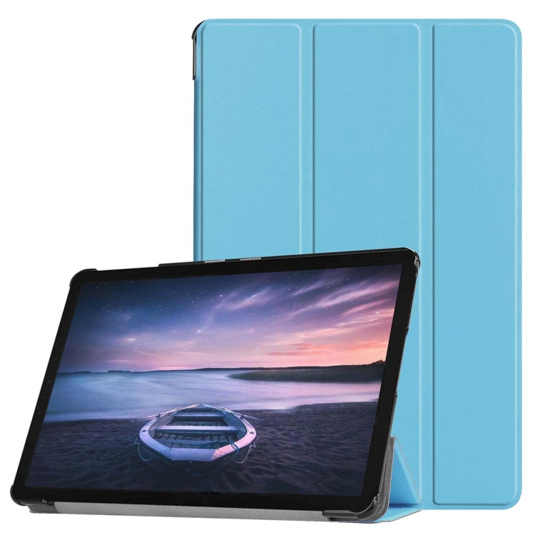 Custer Texture Horizontal Flip PU Leather Case for Galaxy Tab S4 10.5 / T835, with Three-folding Holder & Sleep / Wake-up Function