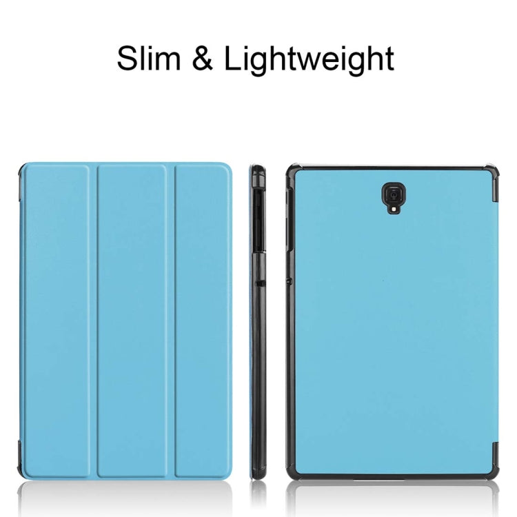 Custer Texture Horizontal Flip PU Leather Case for Galaxy Tab S4 10.5 / T835, with Three-folding Holder & Sleep / Wake-up Function