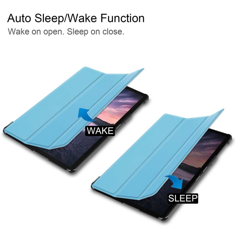 Custer Texture Horizontal Flip PU Leather Case for Galaxy Tab S4 10.5 / T835, with Three-folding Holder & Sleep / Wake-up Function