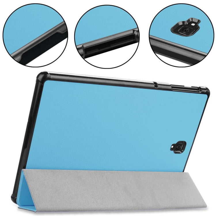 Custer Texture Horizontal Flip PU Leather Case for Galaxy Tab S4 10.5 / T835, with Three-folding Holder & Sleep / Wake-up Function