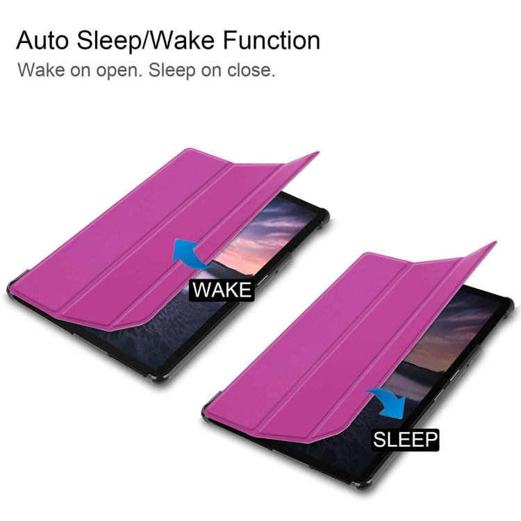 Custer Texture Horizontal Flip PU Leather Case for Galaxy Tab S4 10.5 / T835, with Three-folding Holder & Sleep / Wake-up Function