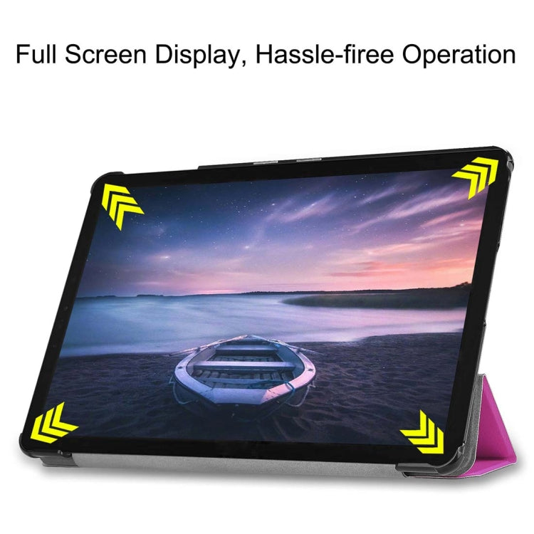 Custer Texture Horizontal Flip PU Leather Case for Galaxy Tab S4 10.5 / T835, with Three-folding Holder & Sleep / Wake-up Function