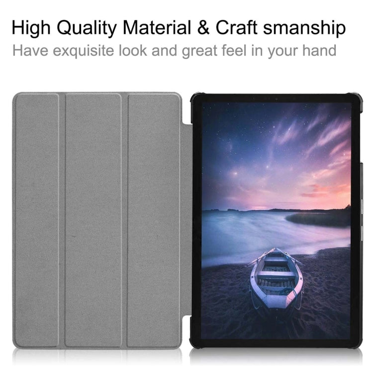 Custer Texture Horizontal Flip PU Leather Case for Galaxy Tab S4 10.5 / T835, with Three-folding Holder & Sleep / Wake-up Function