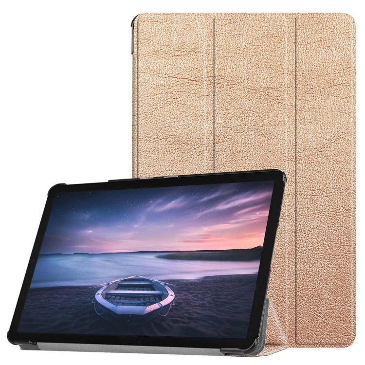 Custer Texture Horizontal Flip PU Leather Case for Galaxy Tab S4 10.5 / T835, with Three-folding Holder & Sleep / Wake-up Function
