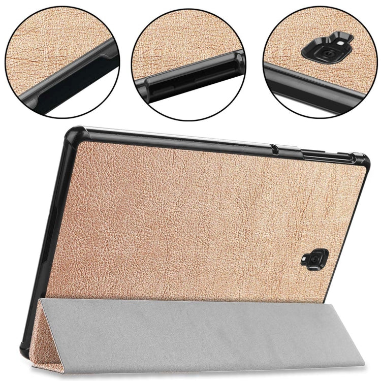 Custer Texture Horizontal Flip PU Leather Case for Galaxy Tab S4 10.5 / T835, with Three-folding Holder & Sleep / Wake-up Function