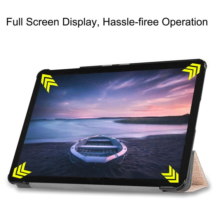 Custer Texture Horizontal Flip PU Leather Case for Galaxy Tab S4 10.5 / T835, with Three-folding Holder & Sleep / Wake-up Function