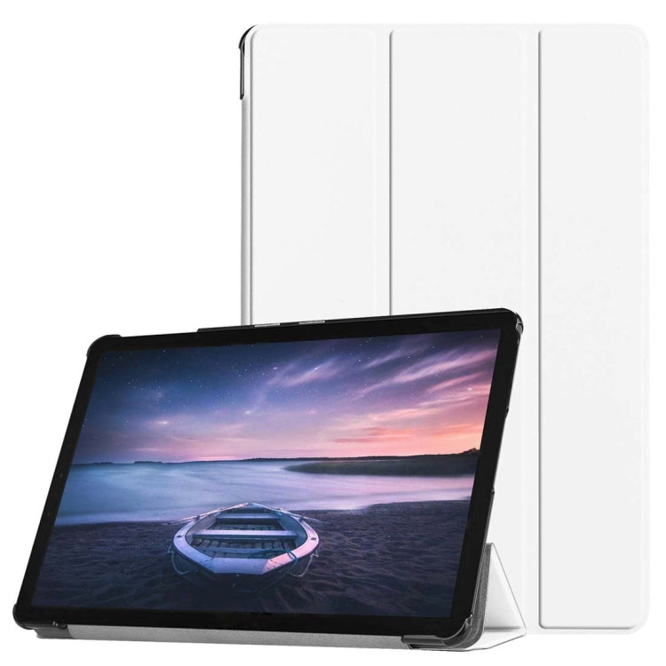 Custer Texture Horizontal Flip PU Leather Case for Galaxy Tab S4 10.5 / T835, with Three-folding Holder & Sleep / Wake-up Function