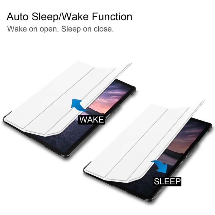 Custer Texture Horizontal Flip PU Leather Case for Galaxy Tab S4 10.5 / T835, with Three-folding Holder & Sleep / Wake-up Function
