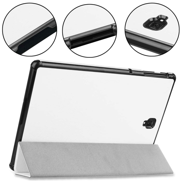 Custer Texture Horizontal Flip PU Leather Case for Galaxy Tab S4 10.5 / T835, with Three-folding Holder & Sleep / Wake-up Function