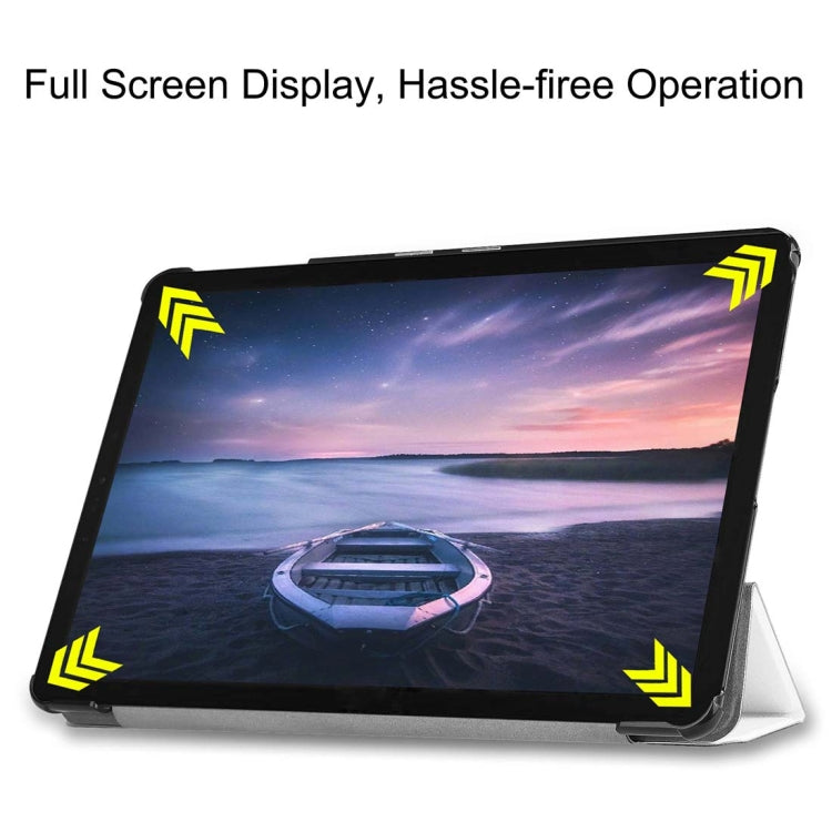 Custer Texture Horizontal Flip PU Leather Case for Galaxy Tab S4 10.5 / T835, with Three-folding Holder & Sleep / Wake-up Function