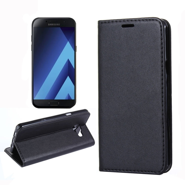 For Galaxy S8 + / G9550 Sheep Texture Casual Style with  Magnetic Adsorption Horizontal Flip Leather Case with Holder & Card Slots & Wallet(Black)
