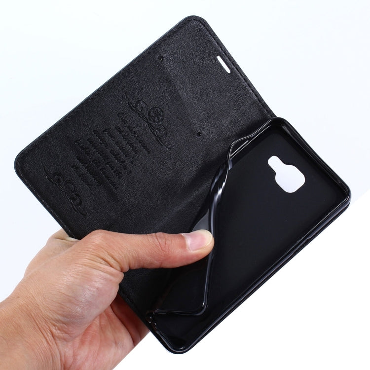 For Galaxy S8 + / G9550 Sheep Texture Casual Style with  Magnetic Adsorption Horizontal Flip Leather Case with Holder & Card Slots & Wallet(Black)
