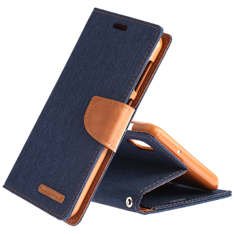 GOOSPERY CANVAS DIARY Canvas Texture Horizontal Flip PU Leather Case for Galaxy A10, with Holder & Card Slots & Wallet
