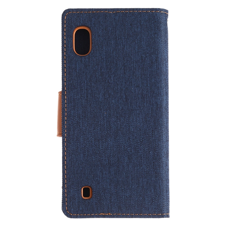 GOOSPERY CANVAS DIARY Canvas Texture Horizontal Flip PU Leather Case for Galaxy A10, with Holder & Card Slots & Wallet