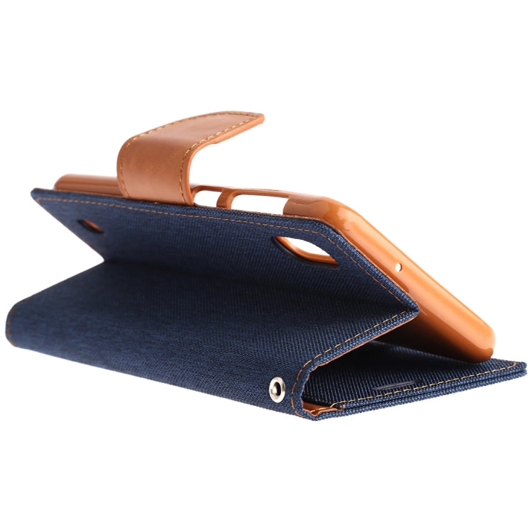 GOOSPERY CANVAS DIARY Canvas Texture Horizontal Flip PU Leather Case for Galaxy A10, with Holder & Card Slots & Wallet