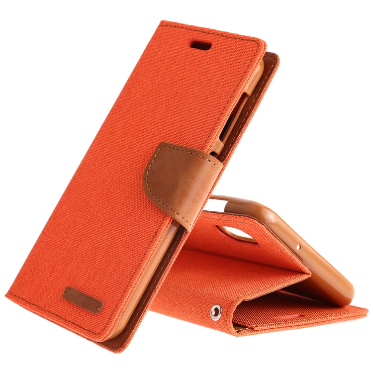 GOOSPERY CANVAS DIARY Canvas Texture Horizontal Flip PU Leather Case for Galaxy A10, with Holder & Card Slots & Wallet