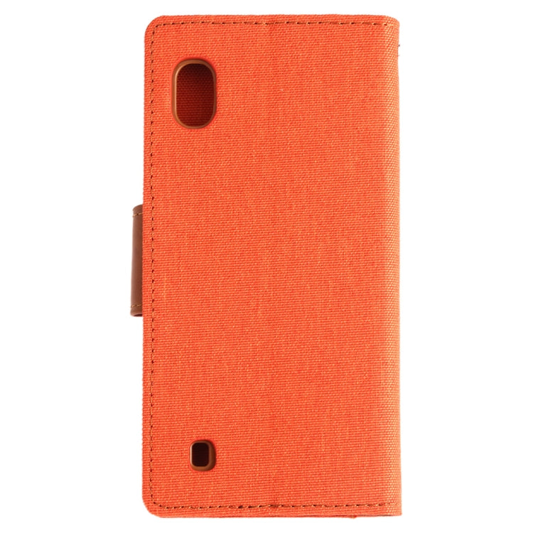 GOOSPERY CANVAS DIARY Canvas Texture Horizontal Flip PU Leather Case for Galaxy A10, with Holder & Card Slots & Wallet