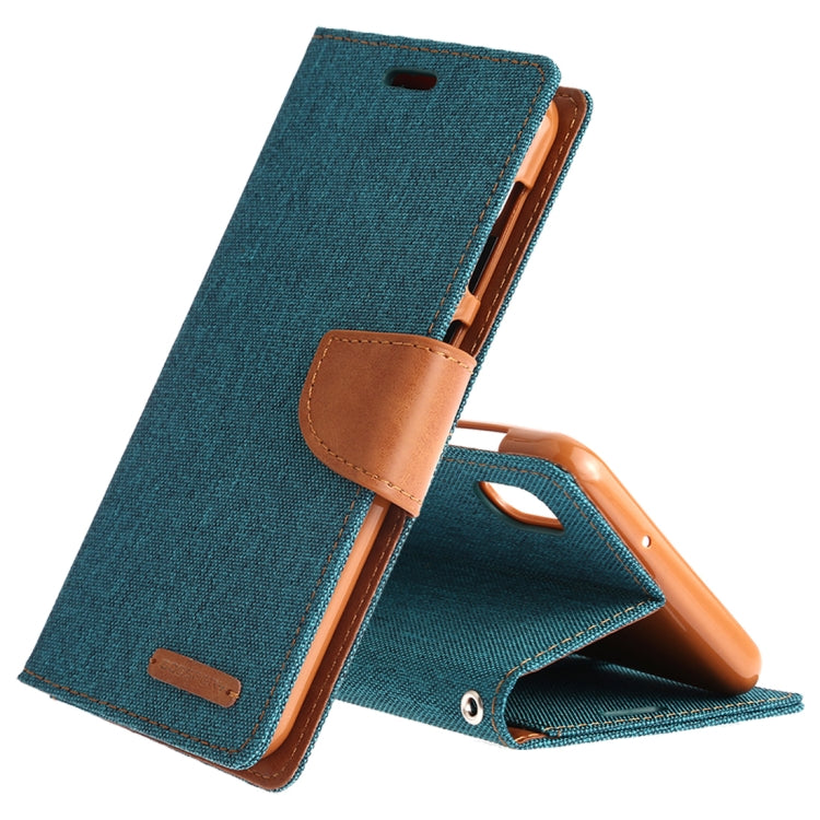 GOOSPERY CANVAS DIARY Canvas Texture Horizontal Flip PU Leather Case for Galaxy A10, with Holder & Card Slots & Wallet