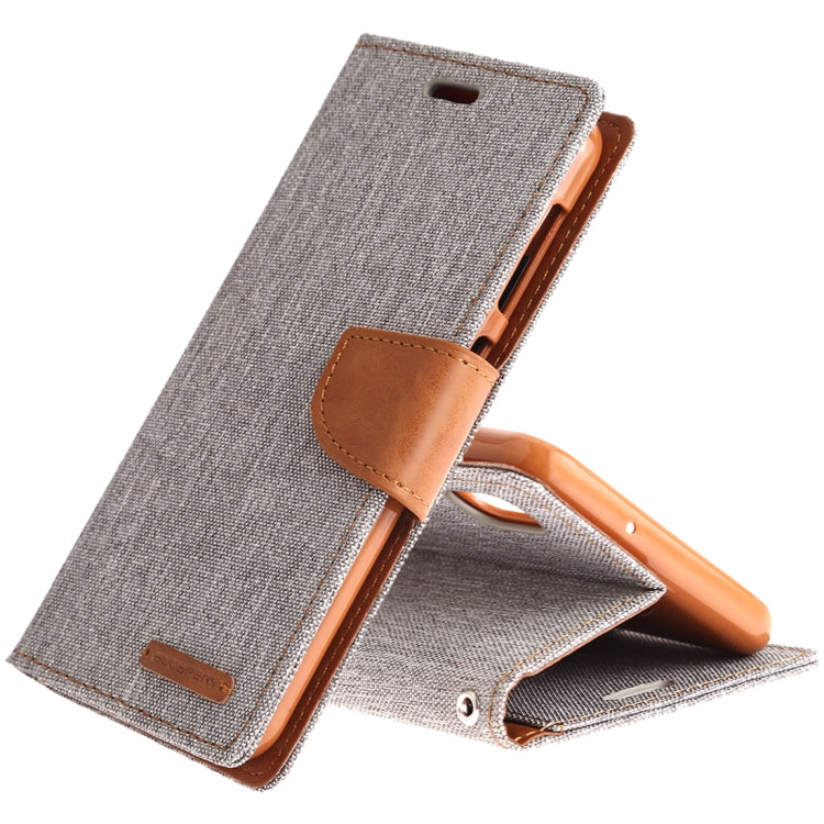 GOOSPERY CANVAS DIARY Canvas Texture Horizontal Flip PU Leather Case for Galaxy A10, with Holder & Card Slots & Wallet
