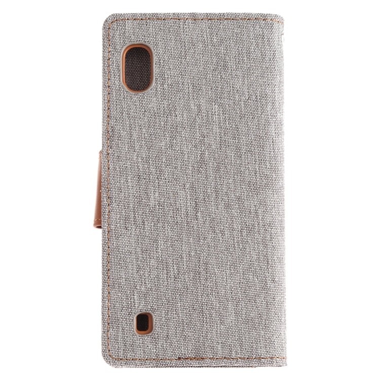 GOOSPERY CANVAS DIARY Canvas Texture Horizontal Flip PU Leather Case for Galaxy A10, with Holder & Card Slots & Wallet