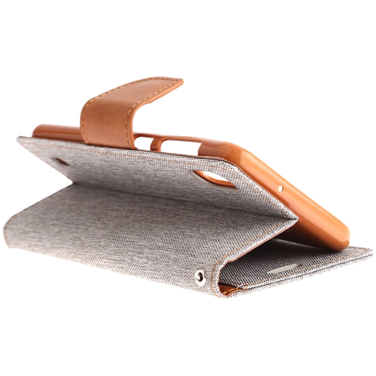 GOOSPERY CANVAS DIARY Canvas Texture Horizontal Flip PU Leather Case for Galaxy A10, with Holder & Card Slots & Wallet