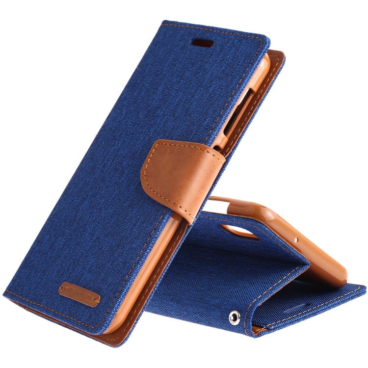 GOOSPERY CANVAS DIARY Canvas Texture Horizontal Flip PU Leather Case for Galaxy A10, with Holder & Card Slots & Wallet