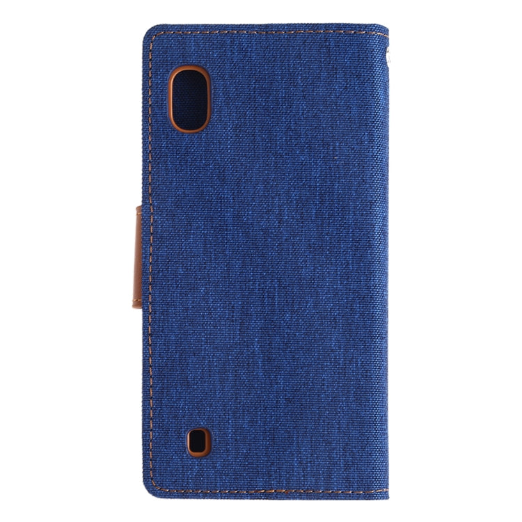 GOOSPERY CANVAS DIARY Canvas Texture Horizontal Flip PU Leather Case for Galaxy A10, with Holder & Card Slots & Wallet