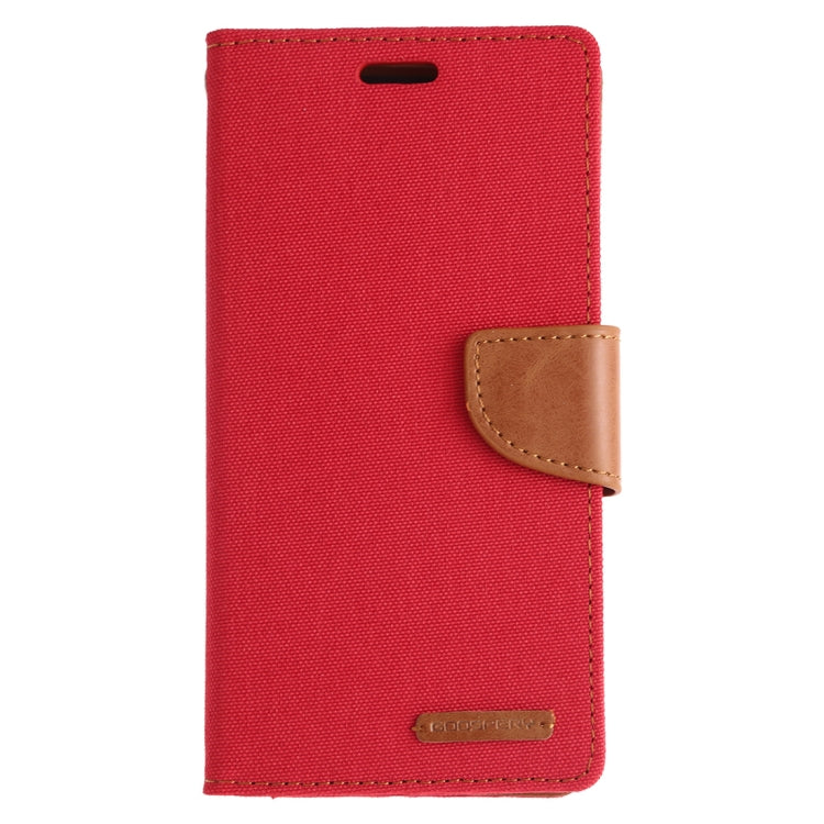 GOOSPERY CANVAS DIARY Canvas Texture Horizontal Flip PU Leather Case for Galaxy A10, with Holder & Card Slots & Wallet