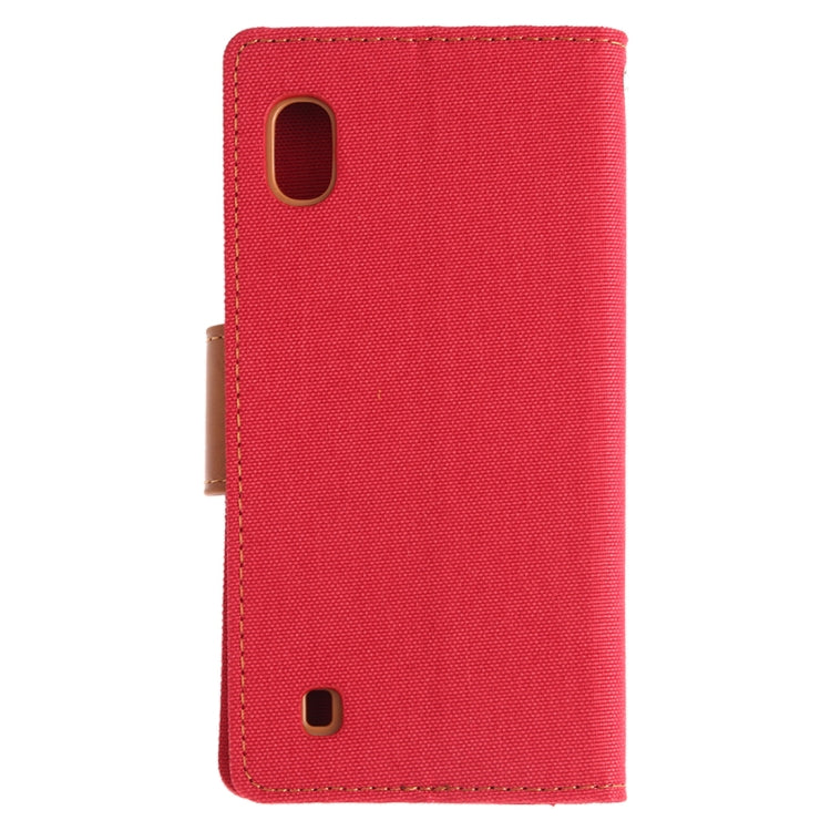 GOOSPERY CANVAS DIARY Canvas Texture Horizontal Flip PU Leather Case for Galaxy A10, with Holder & Card Slots & Wallet