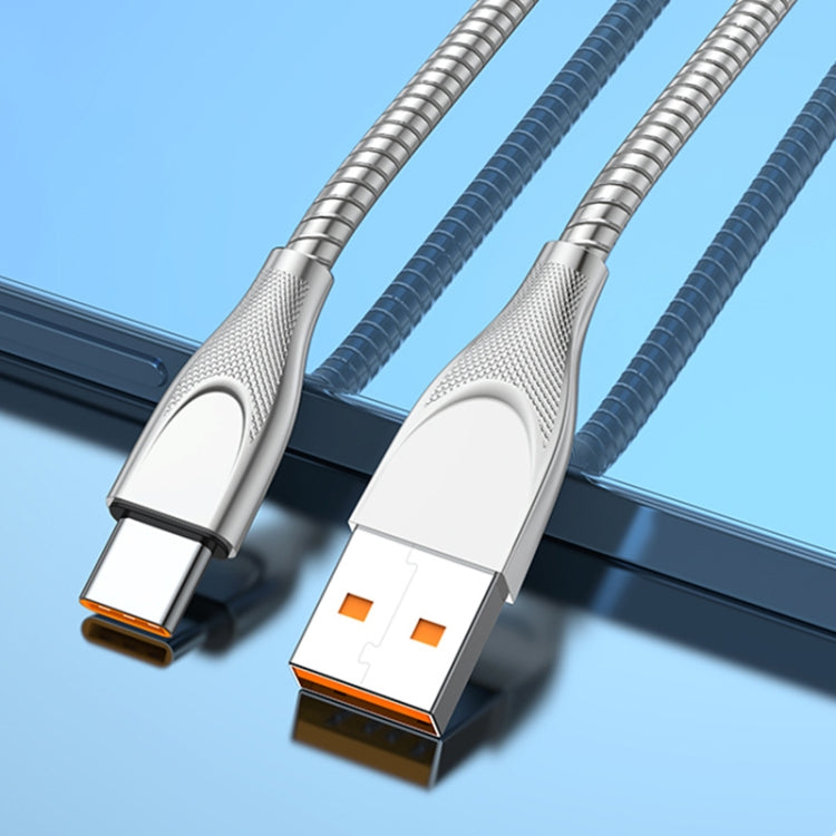 ADC-009 USB to USB-C / Type-C Zinc Alloy Hose Fast Charging Data Cable, Cable Length: 1m
