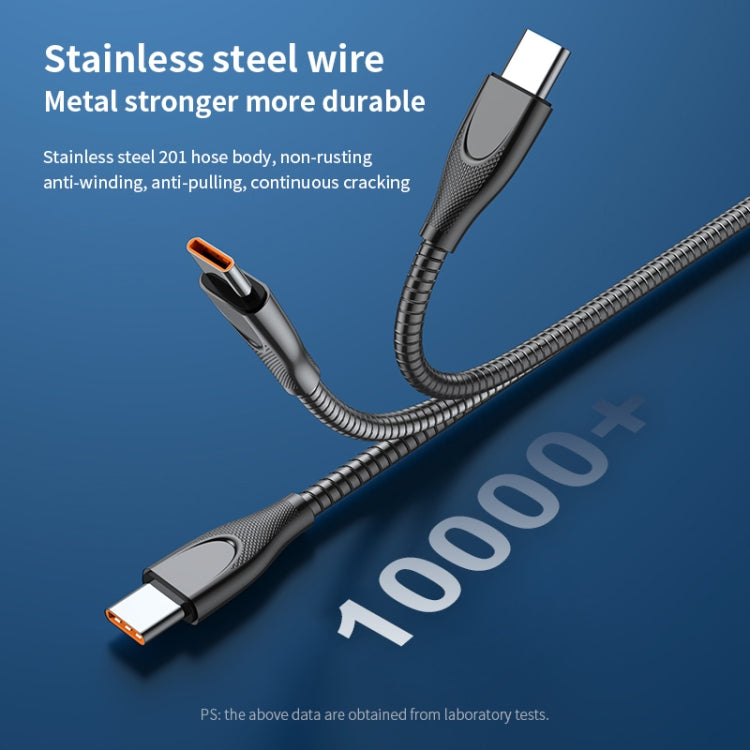 ADC-009 USB to USB-C / Type-C Zinc Alloy Hose Fast Charging Data Cable, Cable Length: 1m