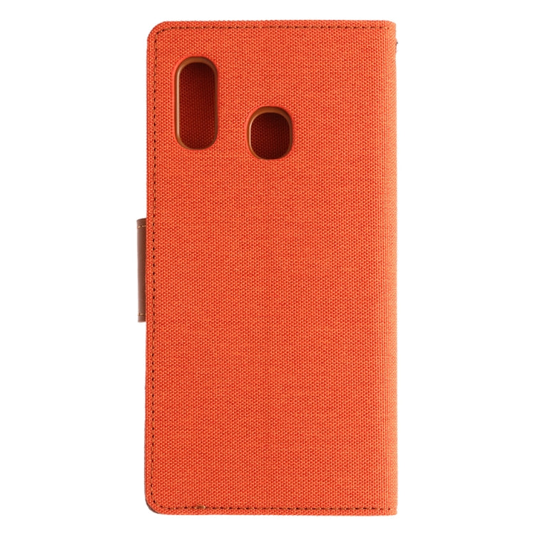 GOOSPERY CANVAS DIARY Canvas Texture Horizontal Flip PU Leather Case for Galaxy A20 / A30, with Holder & Card Slots & Wallet