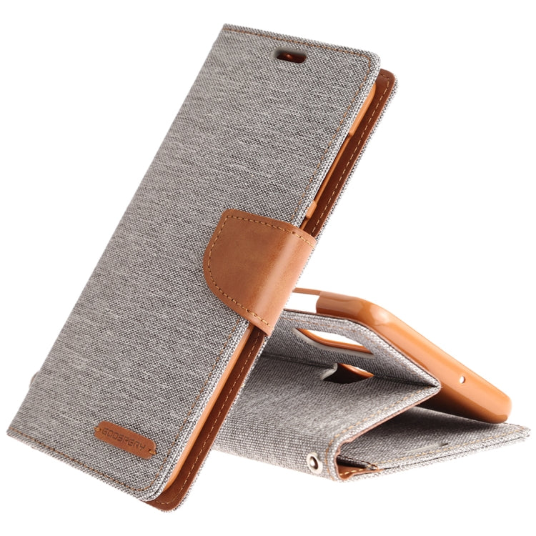 GOOSPERY CANVAS DIARY Canvas Texture Horizontal Flip PU Leather Case for Galaxy A20 / A30, with Holder & Card Slots & Wallet