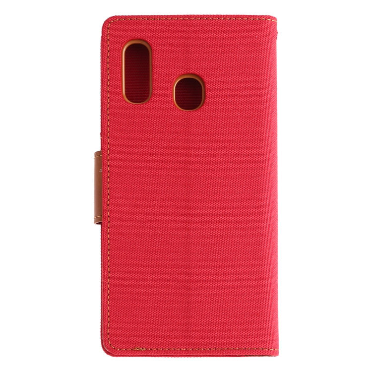 GOOSPERY CANVAS DIARY Canvas Texture Horizontal Flip PU Leather Case for Galaxy A20 / A30, with Holder & Card Slots & Wallet