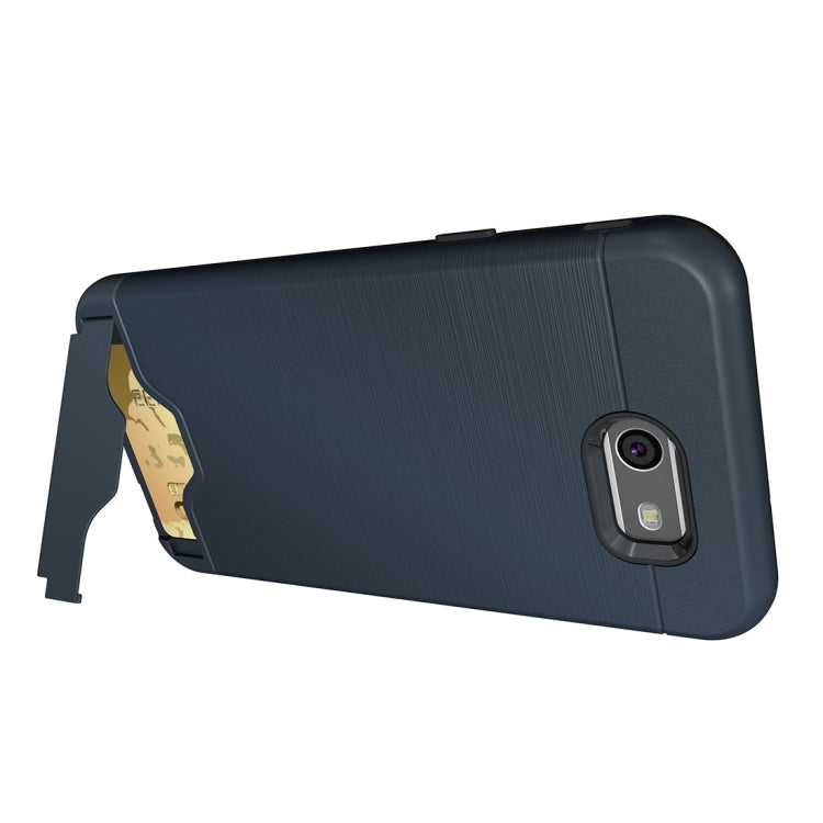 For Galaxy J7 (2017)(US Version) Brushed Texture Separable PC + TPU Protective Combination Back Case with Holder & Card Slot