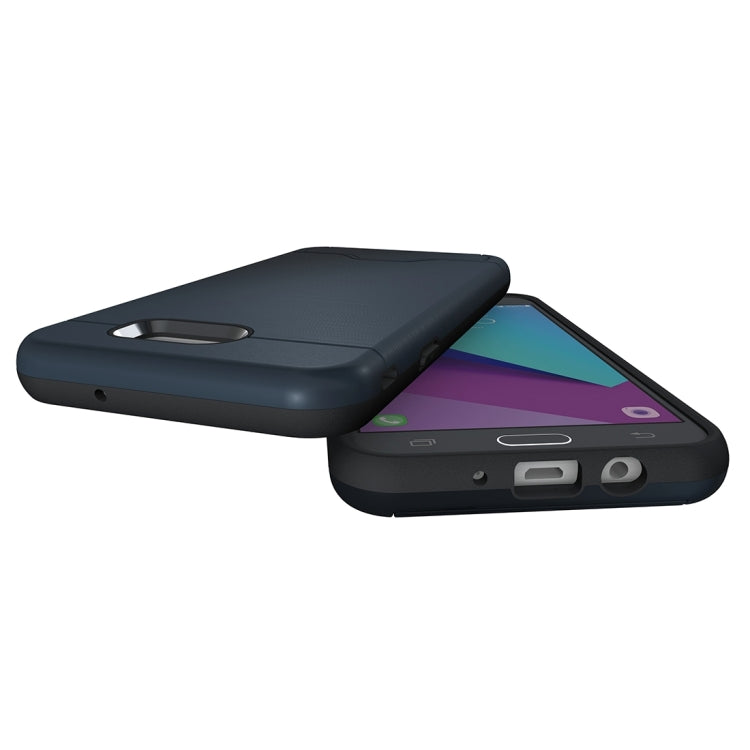 For Galaxy J7 (2017)(US Version) Brushed Texture Separable PC + TPU Protective Combination Back Case with Holder & Card Slot