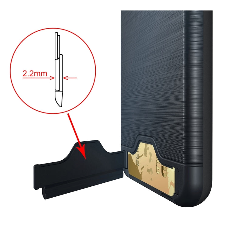 For Galaxy J7 (2017)(US Version) Brushed Texture Separable PC + TPU Protective Combination Back Case with Holder & Card Slot