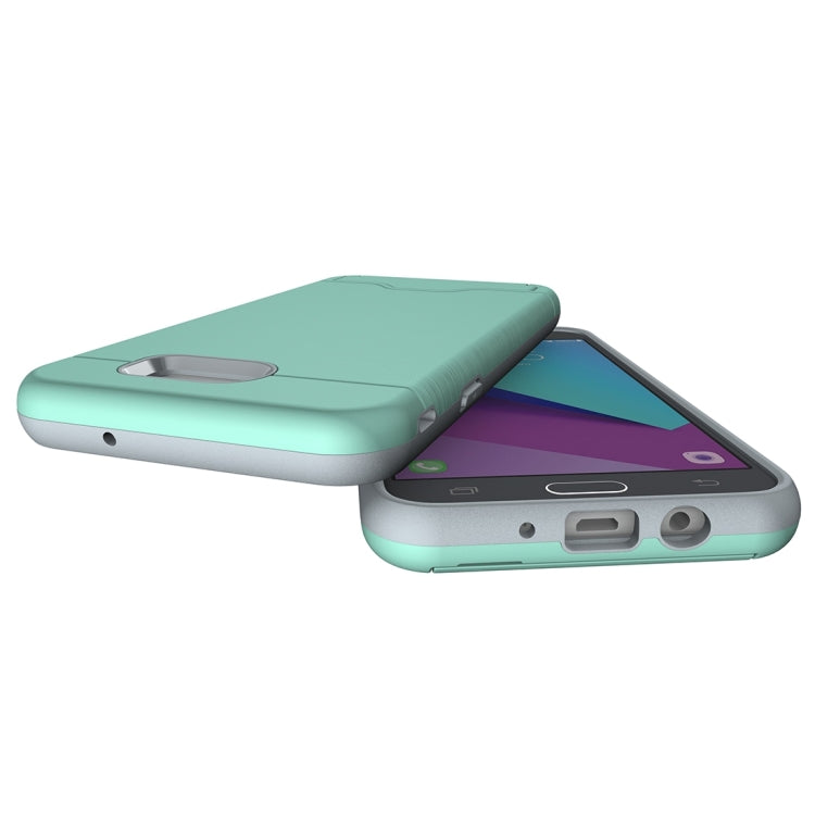 For Galaxy J7 (2017)(US Version) Brushed Texture Separable PC + TPU Protective Combination Back Case with Holder & Card Slot