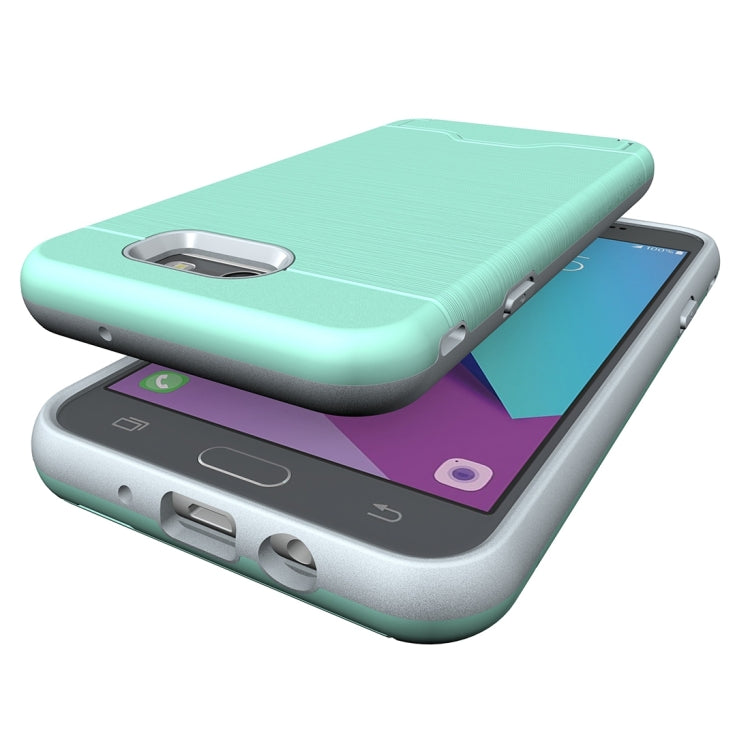 For Galaxy J7 (2017)(US Version) Brushed Texture Separable PC + TPU Protective Combination Back Case with Holder & Card Slot