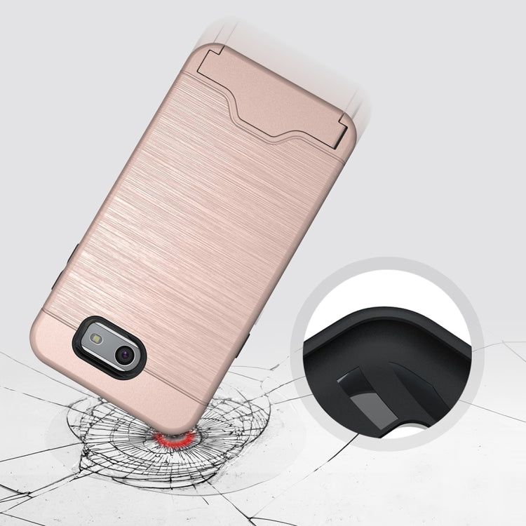 For Galaxy J7 (2017)(US Version) Brushed Texture Separable PC + TPU Protective Combination Back Case with Holder & Card Slot