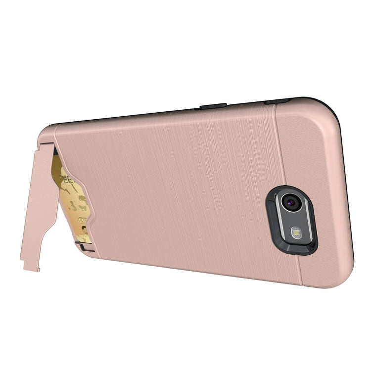 For Galaxy J7 (2017)(US Version) Brushed Texture Separable PC + TPU Protective Combination Back Case with Holder & Card Slot