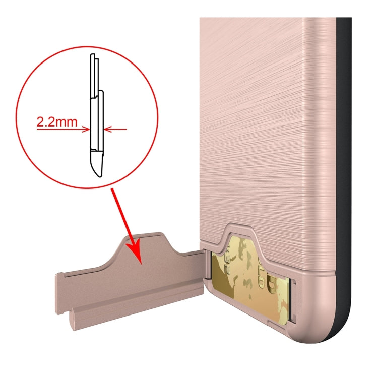 For Galaxy J7 (2017)(US Version) Brushed Texture Separable PC + TPU Protective Combination Back Case with Holder & Card Slot