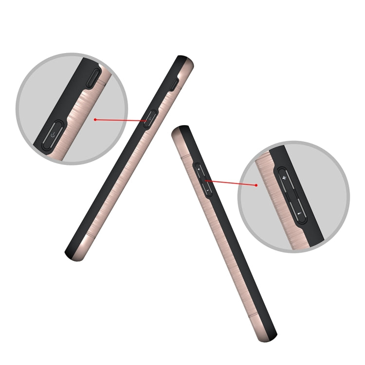 For Galaxy J7 (2017)(US Version) Brushed Texture Separable PC + TPU Protective Combination Back Case with Holder & Card Slot