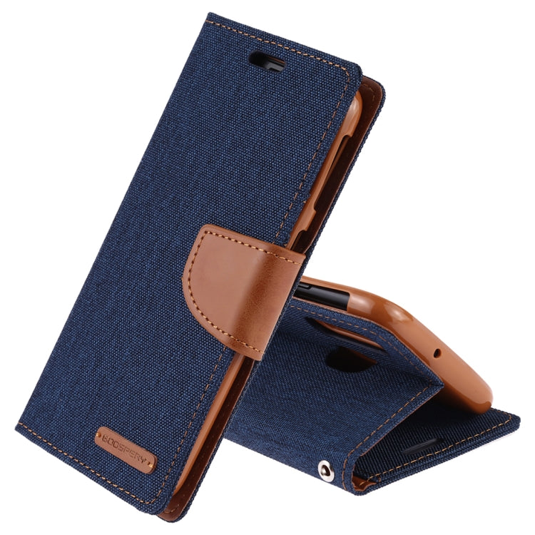 GOOSPERY CANVAS DIARY Canvas Texture Horizontal Flip PU Leather Case for Galaxy A40, with Holder & Card Slots & Wallet