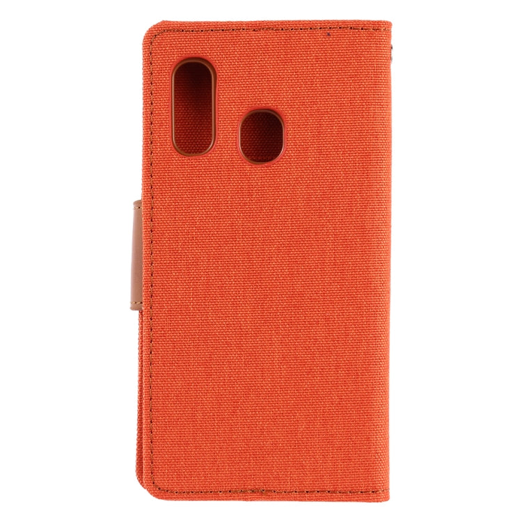 GOOSPERY CANVAS DIARY Canvas Texture Horizontal Flip PU Leather Case for Galaxy A40, with Holder & Card Slots & Wallet