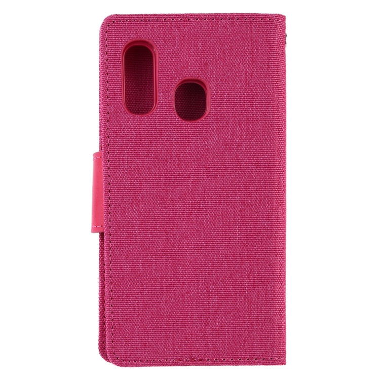 GOOSPERY CANVAS DIARY Canvas Texture Horizontal Flip PU Leather Case for Galaxy A40, with Holder & Card Slots & Wallet