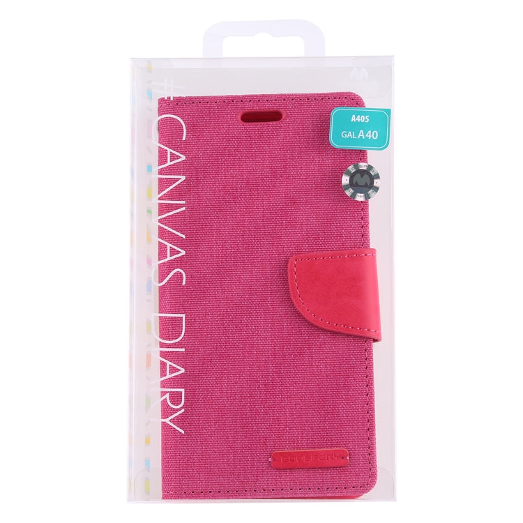 GOOSPERY CANVAS DIARY Canvas Texture Horizontal Flip PU Leather Case for Galaxy A40, with Holder & Card Slots & Wallet