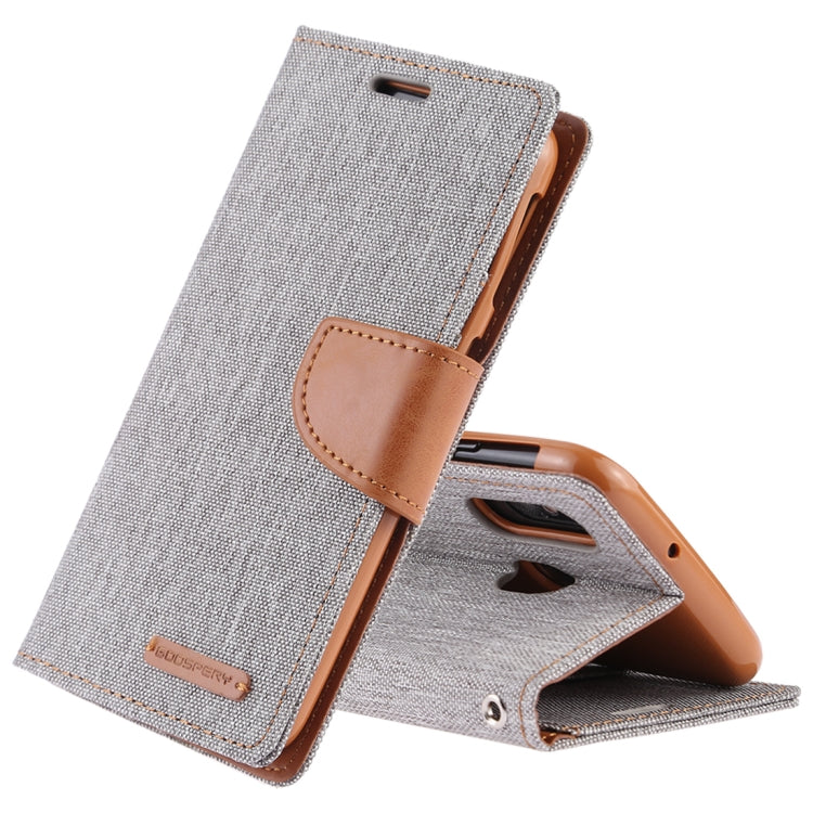 GOOSPERY CANVAS DIARY Canvas Texture Horizontal Flip PU Leather Case for Galaxy A40, with Holder & Card Slots & Wallet