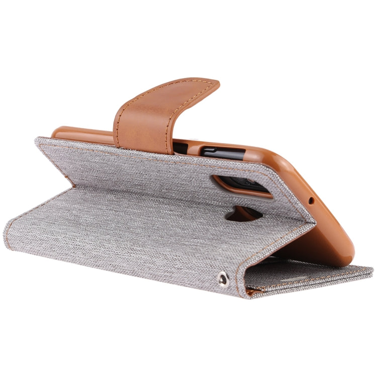 GOOSPERY CANVAS DIARY Canvas Texture Horizontal Flip PU Leather Case for Galaxy A40, with Holder & Card Slots & Wallet
