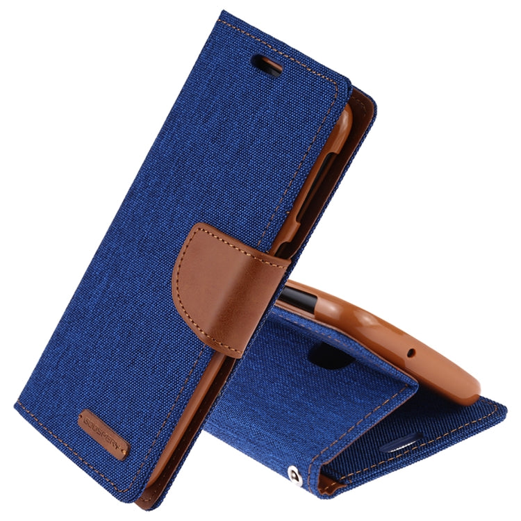 GOOSPERY CANVAS DIARY Canvas Texture Horizontal Flip PU Leather Case for Galaxy A40, with Holder & Card Slots & Wallet